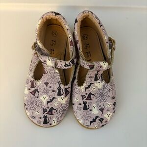 Tiny Toes nation light purple Halloween ghost witch leather buckle shoes size 10